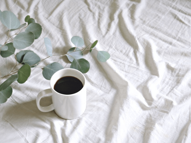 coffee on bed