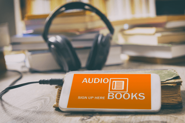 audiobook on smartphone