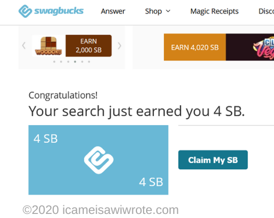 Swagbucks ネット検索でポイント獲得